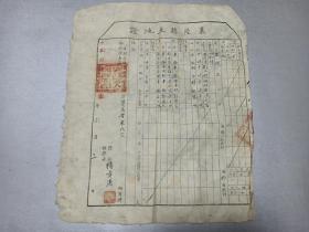 W  1950年 山西襄陵县西邓村     县长杨奠清   《襄陵县土地证》  一大张！！！