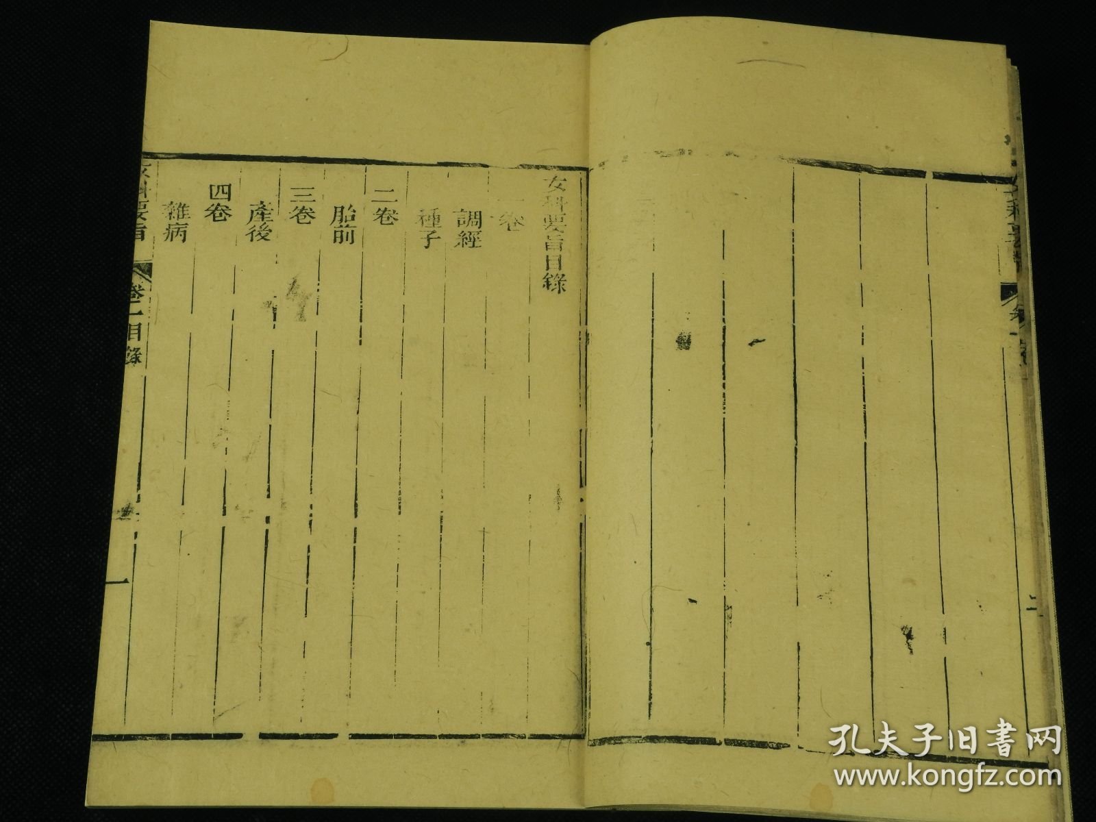 【重装加衬】清光绪精刻【女科要旨】4厚册全，陈修园撰。全书共四卷，卷一论调经、种子；卷二论胎前；卷三论产后；卷四论杂病、外科。书中就上述妇产科及常见外科病证作了详细的论述。讲解病机简明透彻，所选附方切于实用，可作为学习中医妇科的参考书。治妇人之疾,探本溯源,会通诸家,择善以从,简切堪用。兹不揣冒昧,聊作粗浅评述如次: 调脾胃雅俗共赏 妇人以血为本,_血之生化在脾胃,故历代女科著述,莫不重视脾胃