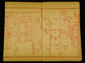 【珍本版画古籍】清光绪朱墨双色木刻【宸垣识略】一函原装8厚册十六卷全。前有木刻红印北京城山水古迹版画40面。探讨北京城墙、城门、古建筑的保护等。全书记载北京史地沿革和名胜古迹。建置、皇宫大内、皇城、内城、外城、苑囿、郊区。坊巷街道、戏院茶馆寺观、名胜古迹、衙署府邸、名人故居、州县会馆等事事皆详细。有极高的史料价值 ，文字插图均刊刻精良。