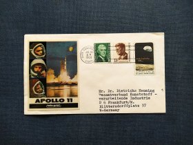 《外国集邮品收藏：美国实寄德国1969年航天 宇航 太空探索 阿波罗飞船11号发射 宇航员  火箭发射实寄首日封  商品如图》澜2404-3