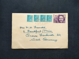 《外国集邮品收藏保真：英国实寄德国1973年安妮公主 菲利普斯  英国女王邮票实寄封  品相如图》澜2311-14