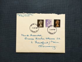 《外国集邮品收藏保真：英国1967年英国女王邮票实寄封 内附手写信件  品相如图》澜2311-14