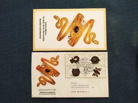 《外国集邮品收藏：德国1987年金银饰品邮票实寄首日封内附明信片 商品如图》澜2405-22