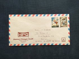 《外国集邮品收藏保真：西班牙1972年体育 奥运会 撑杆跳比赛 圣诞节绘画邮票实寄封 品相如图》澜2402-8