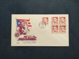《外国集邮品收藏：美国1990年路易斯 穆尼奥斯 马林邮票首日封 商品如图》澜2312-12