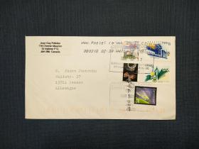《外国集邮品收藏保真：加拿大实寄德国2006年动物旗帜建筑邮票实寄封 品相如图》澜2310-1