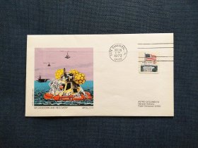《外国集邮品收藏： 美国宇航封实寄德国1972年航天 宇航  宇航员阿波罗17号登月美国海军回收 宇宙探索首日封 商品如图》澜2402-28
