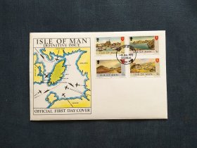 《外国集邮品收藏：英国1973年港口游船 海岸风景 斯诺登山脉邮票首日封 商品如图》澜2404-9