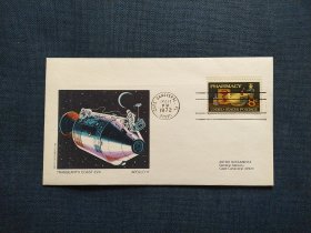 《外国集邮品收藏： 美国宇航封实寄德国1972年航天 宇航   宇航员阿波罗17号 宇宙探索首日封 商品如图》澜2402-28