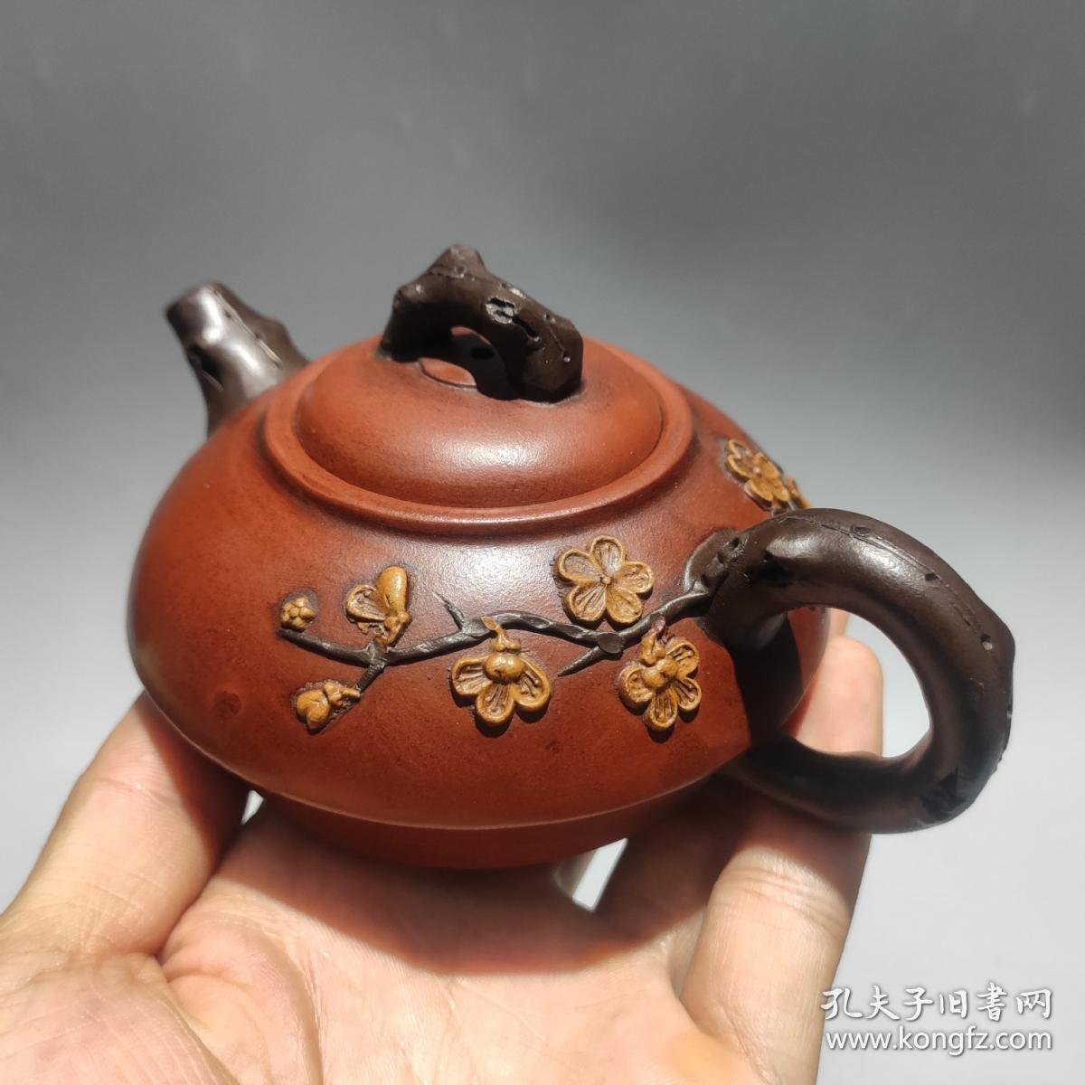 宜兴紫砂壶 作者：汪寅仙 泥料：红泥  品名:碗梅壶