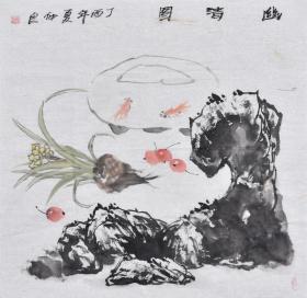 【国画】【当代实力画家】 苏老师作品意境高古，笔墨气息纯正。人物画《幽清图》HN14349 四尺斗方  有合影！