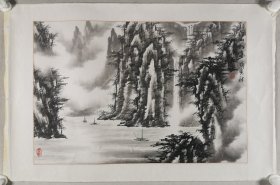 王京凯 戊寅年（1998）国画《江山如画》一幅（纸本镜心，画心约2.5平尺，钤印：王京凯之印）HXTX409916