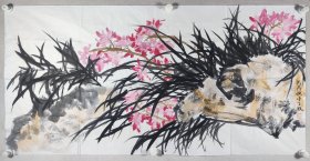 张立辰弟子、著名画家 于子钦  2018年“兰草蔓生图”一幅（纸本软片，约8.4平尺，钤印：于子钦印）HXTX211454