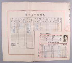 同一来源：1950年 时任国立北京大学医学院院长 胡传揆 签发毕业证书一件（证主：任华林，贴有证主照片并有各科成绩，钤手写体印章：胡传揆） HXTX337793