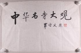 著名古建筑学家、曾任中国文物学会会长、原中国文物研究所所长 罗哲文 书法题签《中华名寺大观》一幅（纸本软片；约2.6平尺，钤印：罗哲文印）  HXTX334142