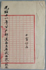 晚清重臣、曾任军机大臣、外务部尚书 瞿鸿禨 光绪十一年（1885）毛笔抄录《光绪十一年分户部进各直省岁出岁入款数》一册约一百六十五面（使用“秀文斋”红格稿纸）HXTX411387