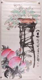 王-辉、哈-斯旧藏：著名画家、一级美术师、曾任中国画名家报副主编 史振兴 2005年水墨画“清供图”一幅（纸本托片，约7.9平尺，钤印：史振兴印）HXTX340919