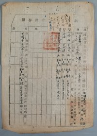 1950年 昌平县七间房村“河北省土地房产所有证存根”一份HXTX412173