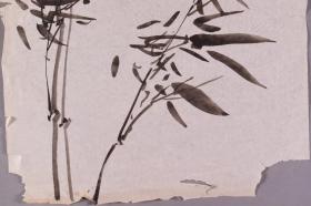 近代著名画家、北京中国画研究会首届会员刘-树-田旧藏：著名书画家、篆刻家、老舍先生第一碑题刻者 许林邨 国画作品“清竹玉立”一件（纸本软片，约：0.7平尺，钤印：许林邨） HXTX340972