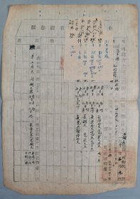 1950年 昌平县七间房村“河北省土地房产所有证存根”一件 HXTX412176