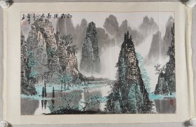 赵锡武弟子、著名画家 赵海云 1998年国画作品《江南风景》一幅 (纸本镜心，画芯约2.8平尺，钤印：赵海云)HXTX409908