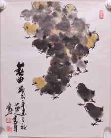 刘海粟弟子、著名书画家、中国书画家委员会副主任 刘建华 辛未年（1991）水墨画作品《春曲》一幅（纸本托片，约2.2平尺，钤印：刘氏、建华之印）HXTX340830