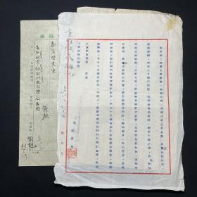 商务印书馆旧藏、1951年：【秦 道 坚 致 商 务 印 书 馆 往 来 信 札】一组三页，秦道坚 : 广西桂林人，1912年生。毕业于广西大学化学系，历任浙江大学、广西大学教授，历任东海大学、新加坡南洋大学、中国文化学院等校教授及系主任。著有《有机化学》《近代有机化学》《有机化学及有机合成实验》《实用高等有机化学》等书。品相如图。尺寸：29X21.2CM。