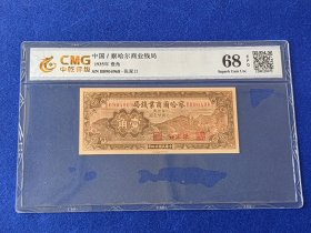 全新1935年察哈尔商业钱局壹角纸币（加盖张家口）一张