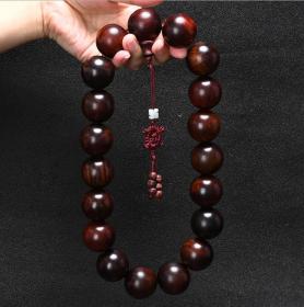 精品手链——25mm老挝红酸枝（红木）罗汉珠、手持、车挂