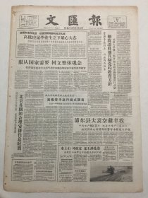 文汇报1959年6月16日 - 到祖国最需要的地方扎根 ！高校应届毕业生立下雄心大志 教育部等要求加强高校应届毕业生思想教育 服从国家需要 树立整体观念 / 浦东县大麦空前丰收 / 水上山 河改道 龙王到处逃 各地民工以冲天干劲抢筑水利工程 （今日出纸一大张4版）