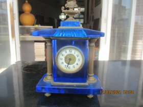 民国水晶钟，底长7cm13.5cm，高19cm重4斤，品以图为准