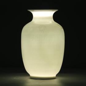 陶瓷研究所  薄胎 粉彩水点桃花花鸟纹 灯笼瓶