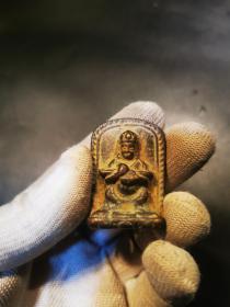 藏传铜擦擦佛“金刚”菩萨铜像 ，黄铜小佛像，品相包浆老道，详可见细图，低价结缘包邮