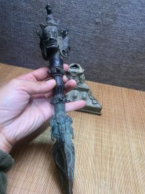 藏式马头金刚杵，带底座，做工精美，包浆老气，低价包邮