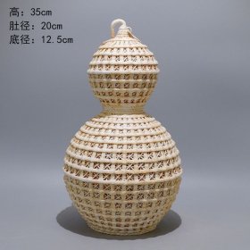 德化白瓷镂空葫芦瓶