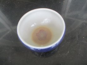 瓷器，蓝釉笔洗，上平口16cm高9cm，品好以图为准。