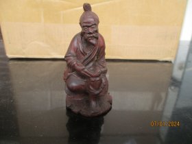 清朝，黄杨人物木雕，底长5cm5.3cm高11cm，品以图为准。