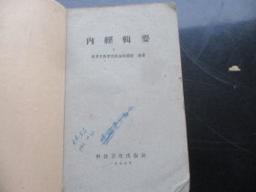 中医平装书《内经辑要》1959年，1厚册全，南京中医学院编，科技卫生出版社，品好以图为准。