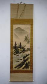 《河边屋》，画心尺寸：103.5cm x 41cm【日本回流书法绘画专场】库房编号：H21123101