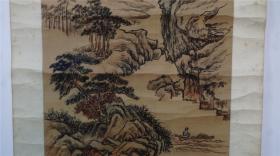 《绢本山水立轴》，画心尺寸：86.5cm x 38cm 【日本回流书法绘画专场】库房编号：H21122808