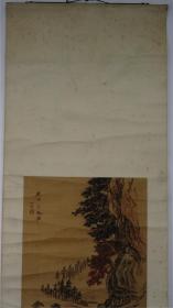 《绢本山水立轴》，画心尺寸：86.5cm x 38cm 【日本回流书法绘画专场】库房编号：H21122808