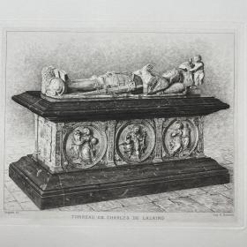 「查尔斯·德拉林墓」 44.5*31.5厘米 1879年蚀刻版画 /926-8