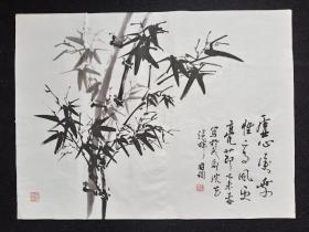 （保真）余国珣：四川省美术家协会会员，中国国际美术家联合会会员，陈子庄艺术研究会理事，四川雅缘书画院副院长，青城山道教艺术书画研究院理事2015年花鸟画软件（高风更亮节），画心尺寸：95*70厘米【约6平尺】