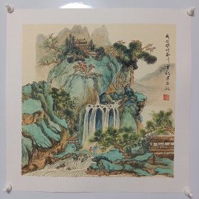 国画山水画 免装裱可直接配画框国画作品三尺斗方卡纸山水画 18号作品 画家为七零后毕业于工艺美院，在校期间系统学习素描、油画、书法国画等专业，主修国画山水。美协会员，一级美术师，多次参加美展获奖并出专辑报道。