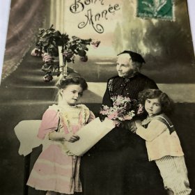 清末 民国 信札 信函 手写 书信 实寄信函，明信片式彩色照片【1889～1945年】【 有邮票 加盖印章 珍贵 稀少】 反面是手写内容及手稿、签名等，质量非常好。彩色照片实寄编号A459