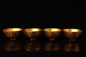 珍藏收纯铜纯手工打造鎏金四神兽供碗一套
单个尺寸:高5厘米  直径10厘米  总重1394克