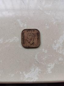 英国海峡殖民地方型币铜币1分，乔治六世头像，1940版,,,,