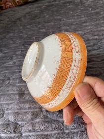 六七十年代特产湖南石湾电光釉瓷碗，打光透