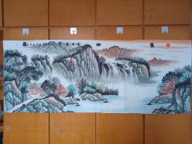 周裕国老师小六尺山水作品，纯手绘，有背面照片，有细节图