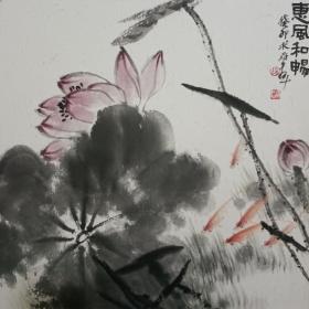 当代画家刘求存先生花鸟画镜心《惠风和畅》，自己收藏、送长辈或祝寿最佳礼物！